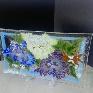 13.5" Hydrangea Rectangle Plate by Peggy Karr